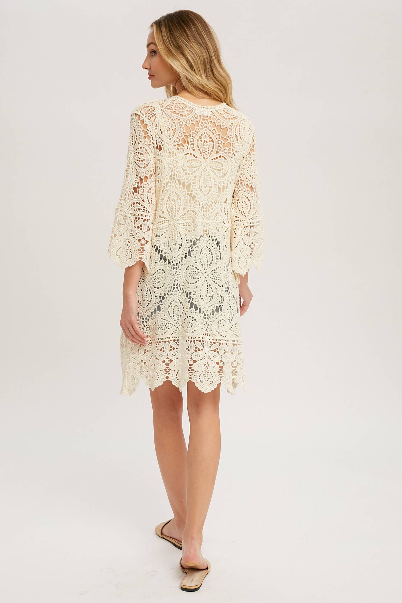 CROCHET LACE CARDIGAN / NATURAL