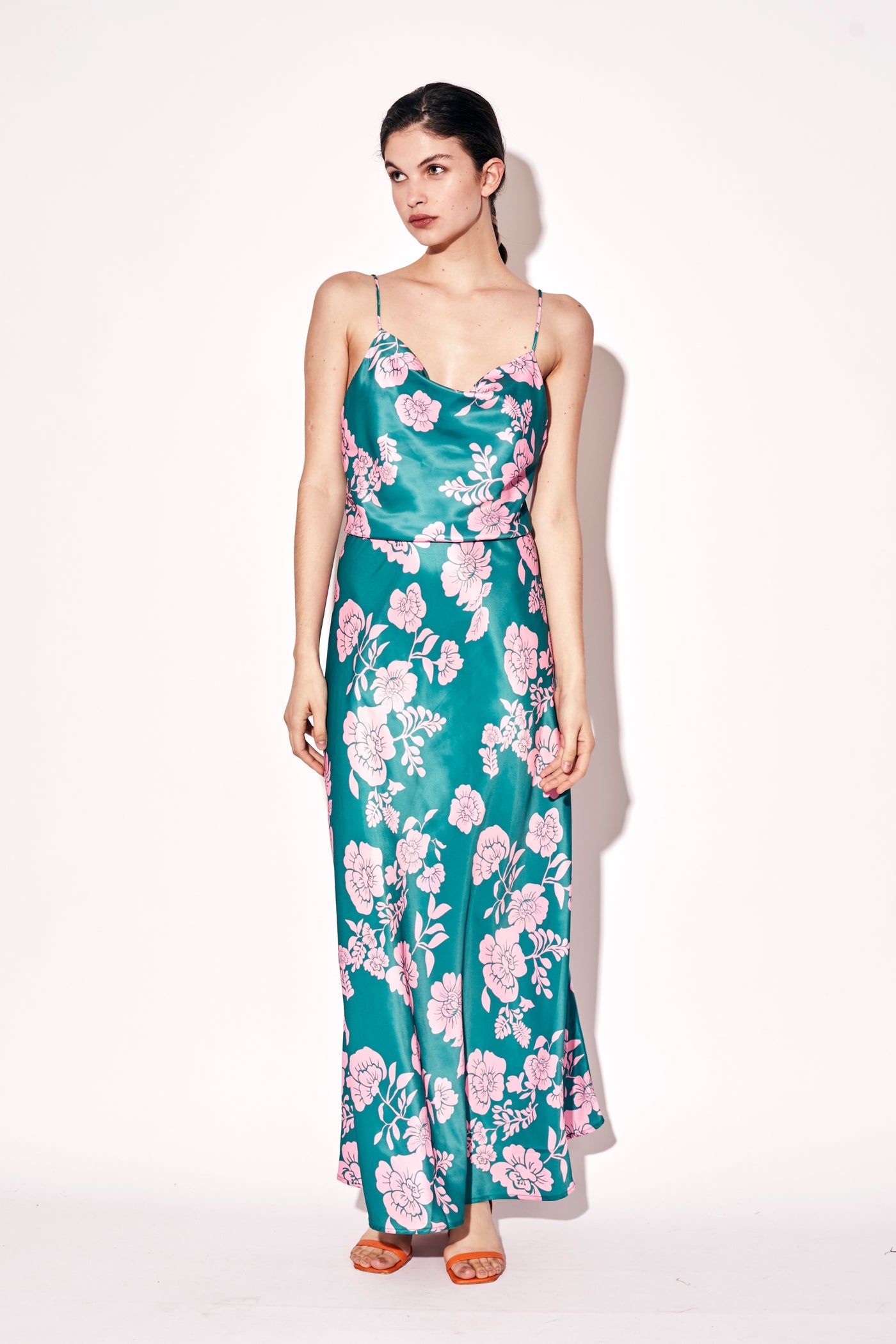 AMALTHEA DRESS / GREEN & LILAC