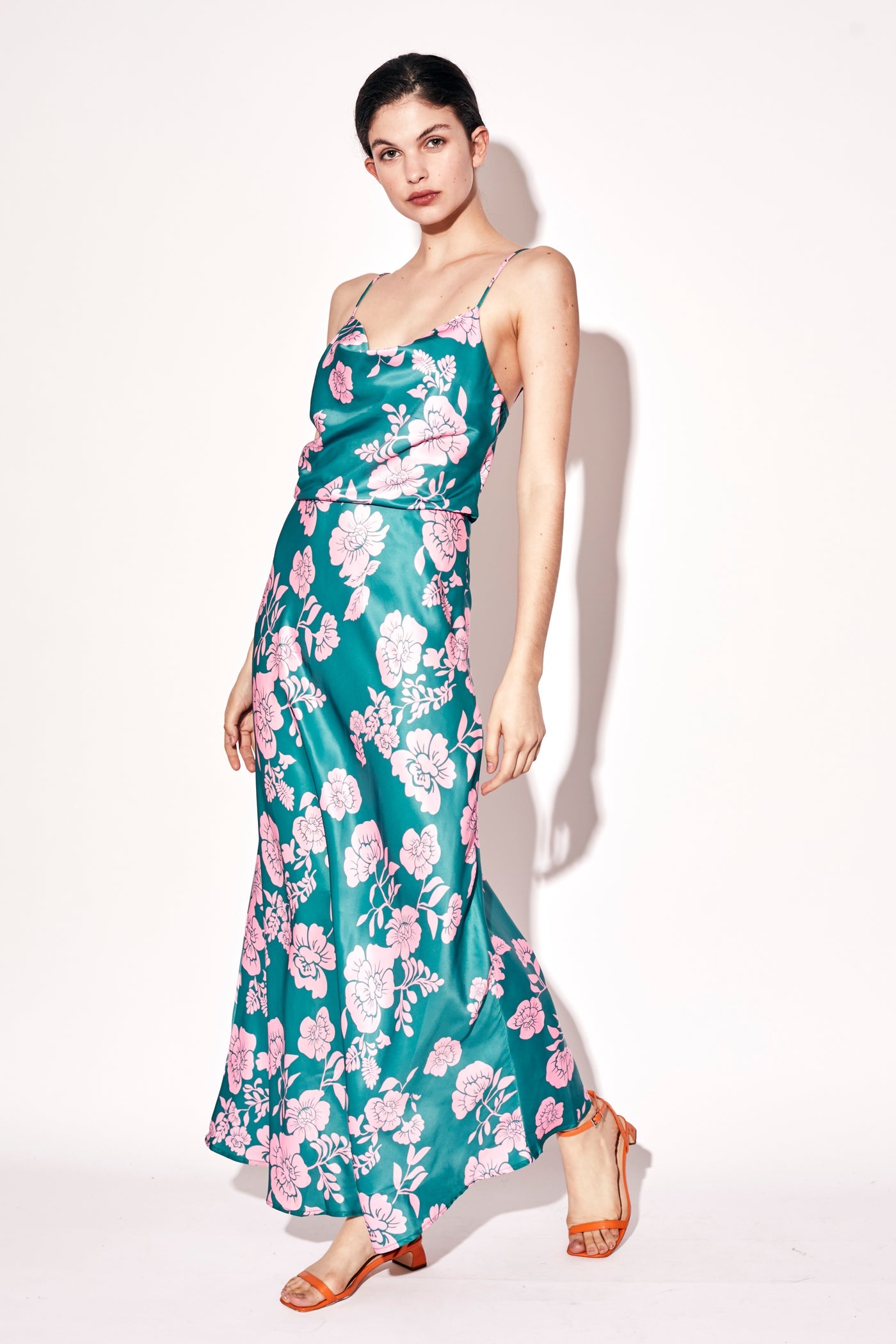 AMALTHEA DRESS / GREEN & LILAC