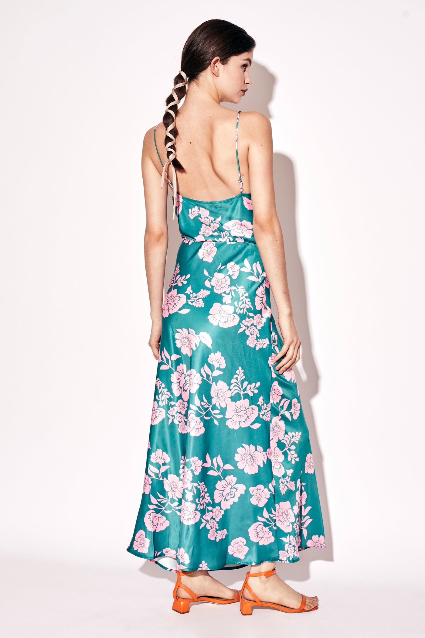 AMALTHEA DRESS / GREEN & LILAC