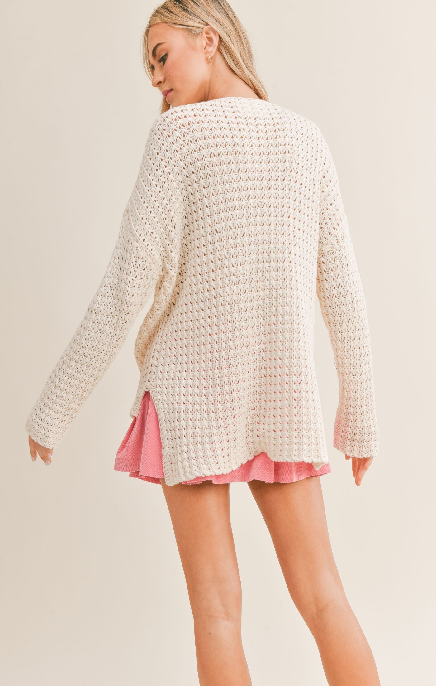 BEACH FRONT OPEN KNIT SWEATER