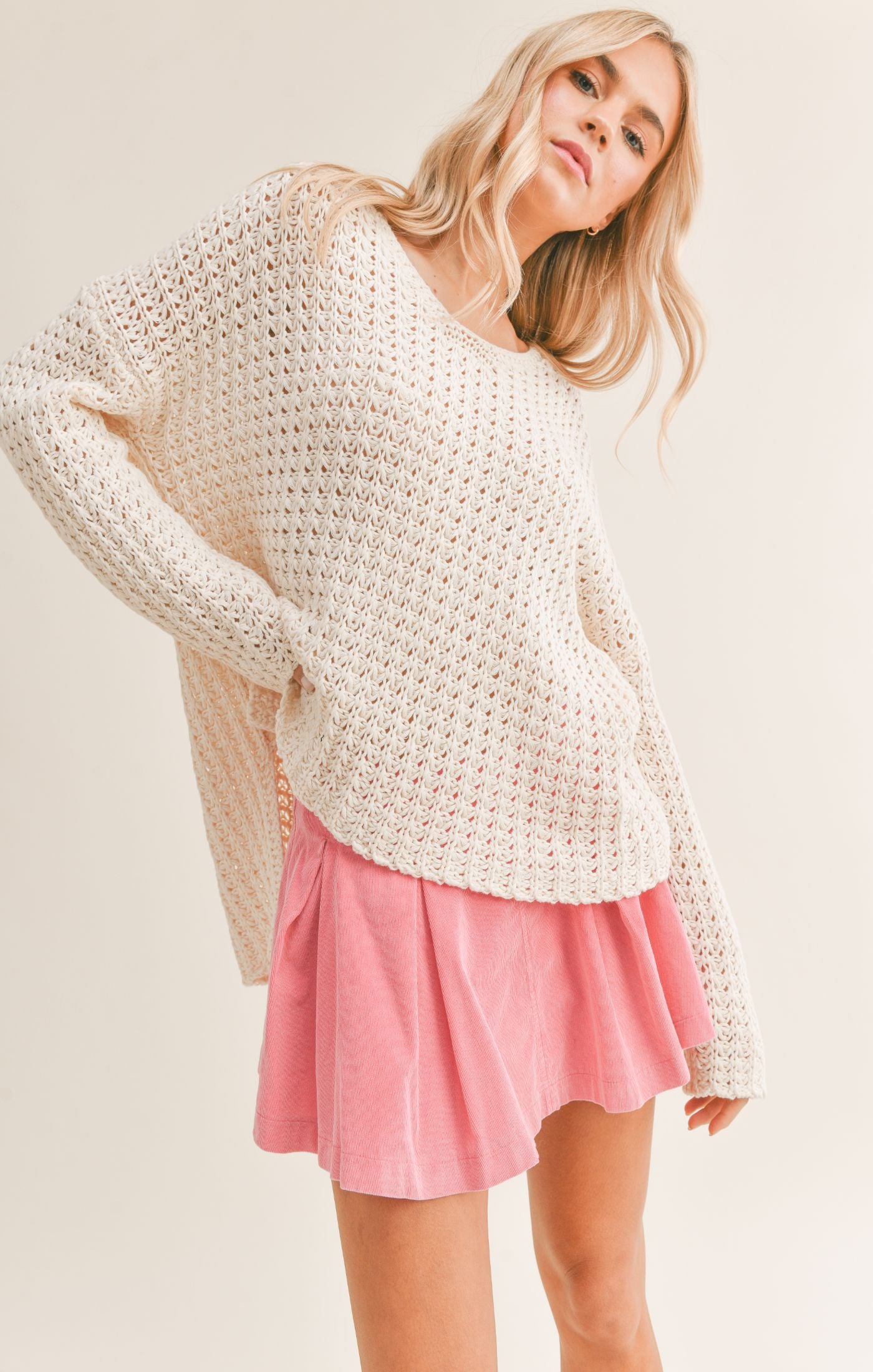 BEACH FRONT OPEN KNIT SWEATER