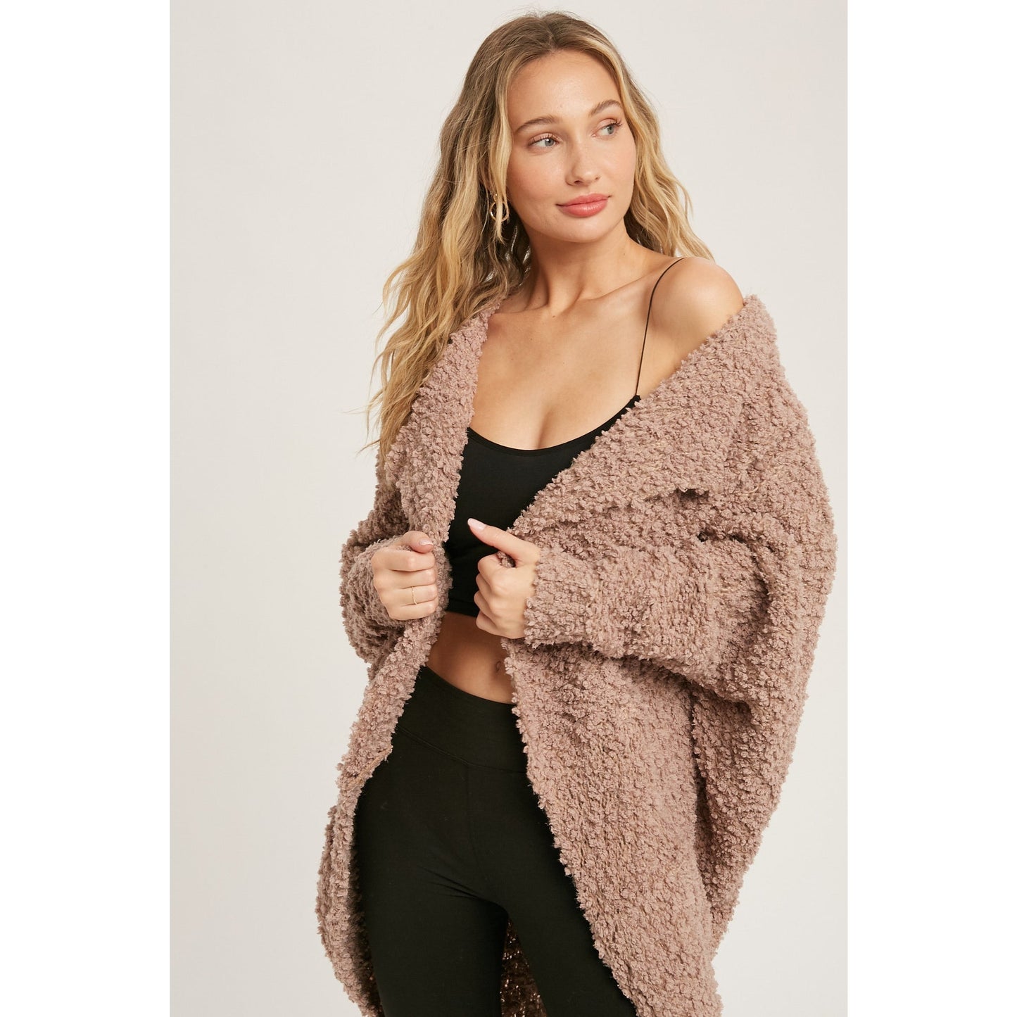 COMFY COCOON CARDIGAN / MUSHROOM
