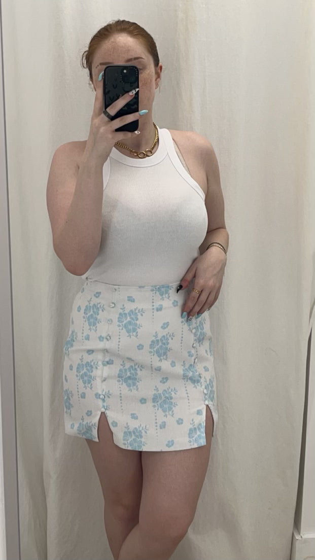 BLUE WALLPAPER SKIRT