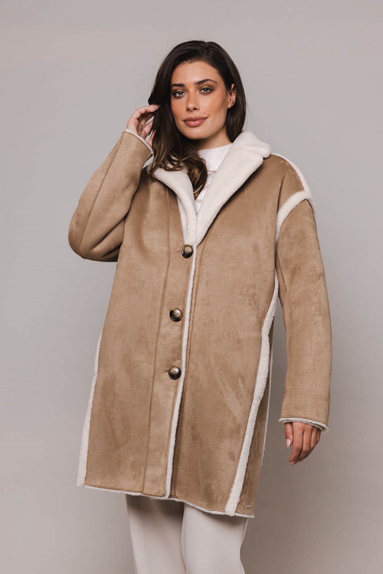 JENNEKE SINGLE BREASTED COAT / COOKIE