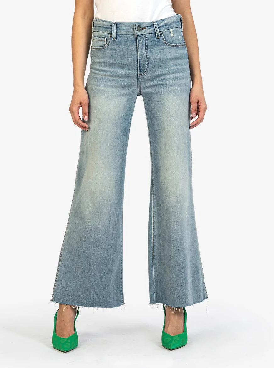 MEG HIGHT RISE FAB AB WIDE LEG RAW HEM / FAITHFUL