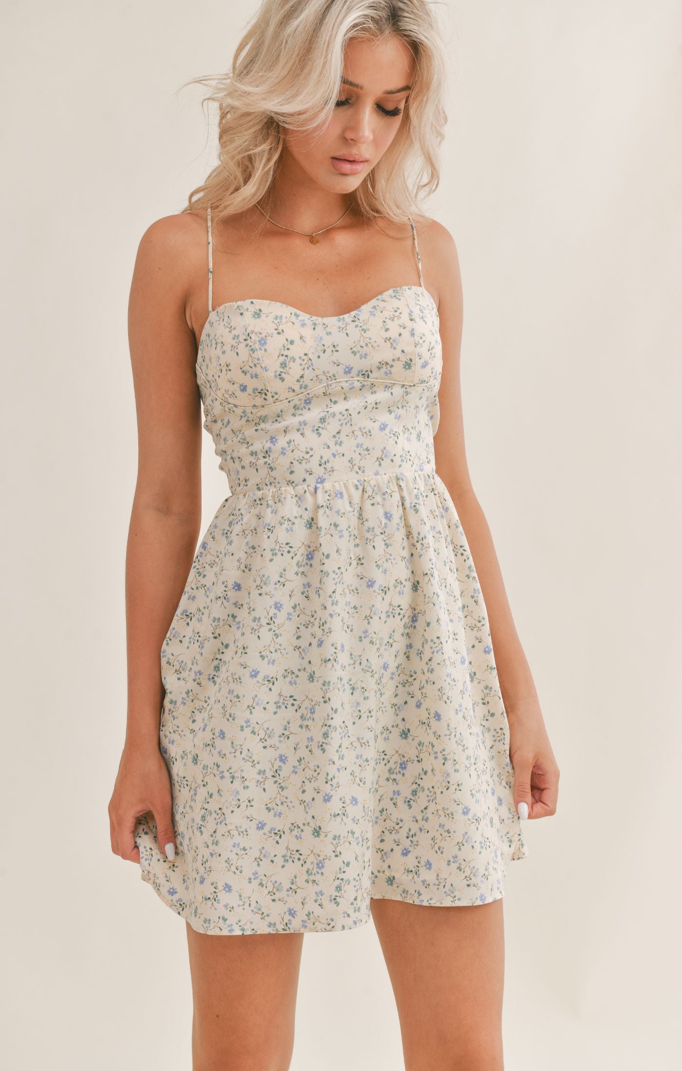 FLOWERBUDS MINI DRESS