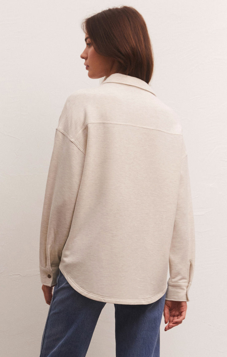 WFH MODAL SHIRT JACKET / LIGHT OATMEAL