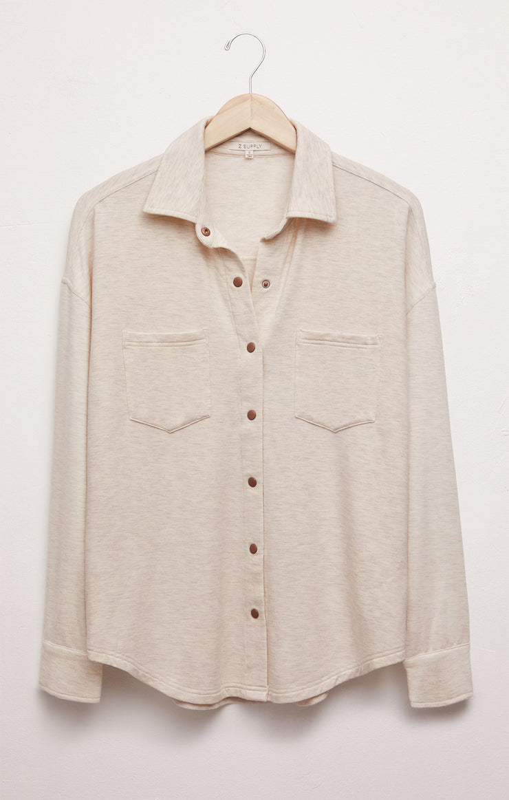 WFH MODAL SHIRT JACKET / LIGHT OATMEAL