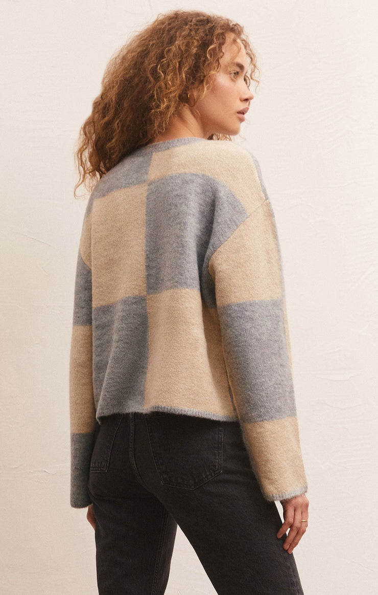 ROSI BLOCKED SWEATER / HEATHER GREY