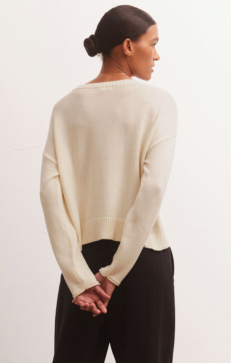 SIENNA HEART SWEATER / SANDSTONE