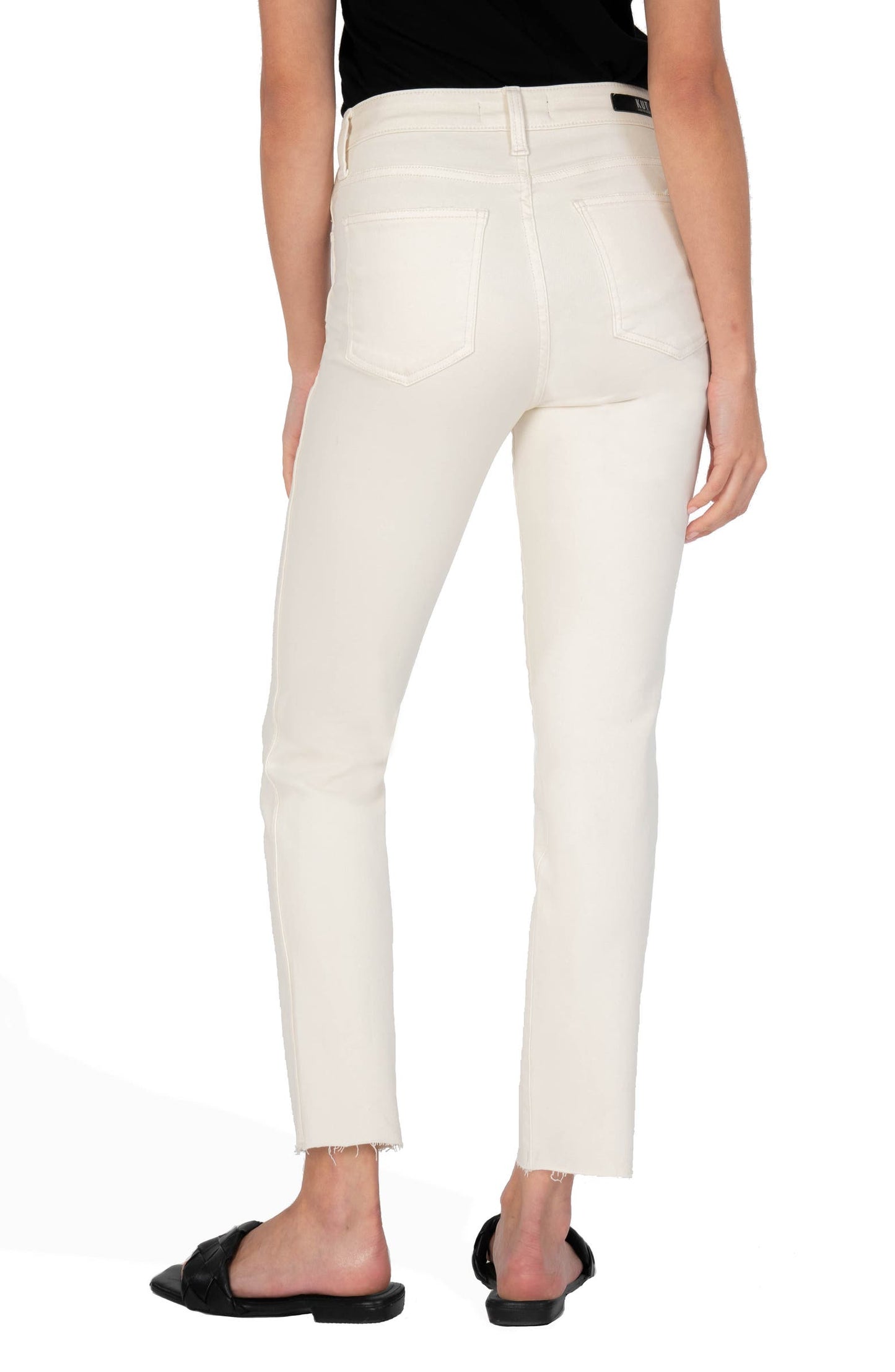 RACHAEL HIGH RISE FAB AB MOM- RAW HEM / ecru