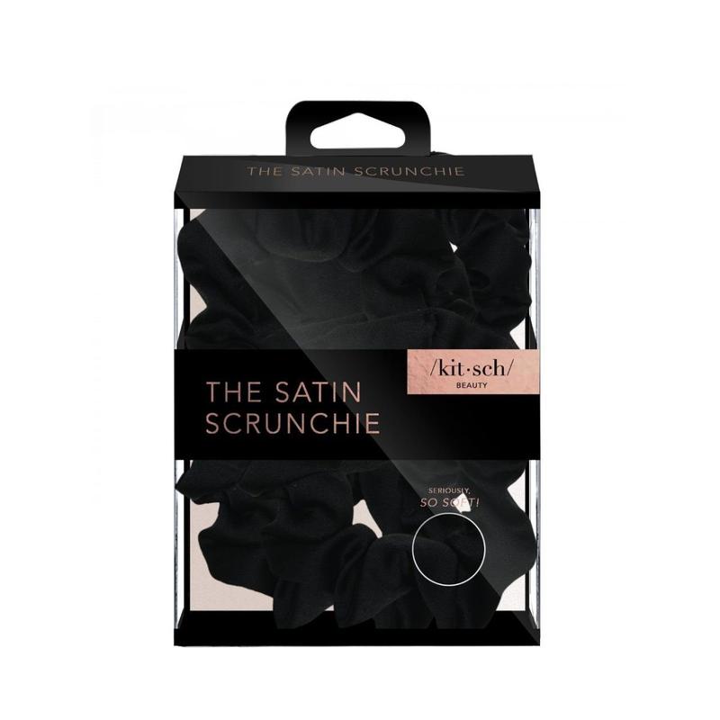 SATIN SLEEP SCRUNCHIES / BLACK
