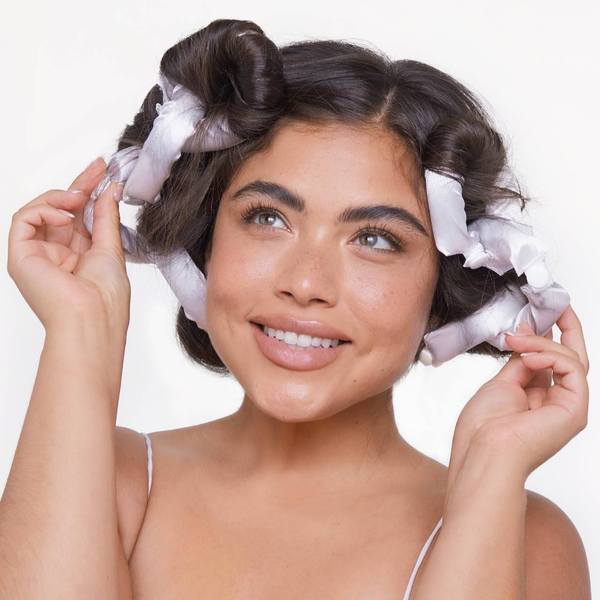 SATIN HEATLESS PILLOW ROLLERS / 6PCS SOFT MARBLE