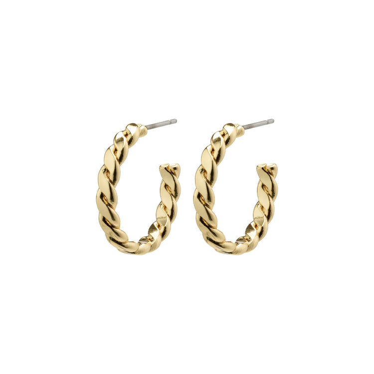 KALILA TWIL HOOP EARRINGS / GOLD PLATED