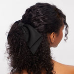 Load image into Gallery viewer, Recycled Fabric Bow Hair Clip 1pc- Black
