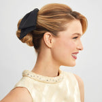 Load image into Gallery viewer, Recycled Fabric Bow Hair Clip 1pc- Black
