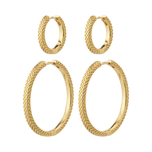 PULSE recycled earrings 2-in-1 set / GOLD PLATED