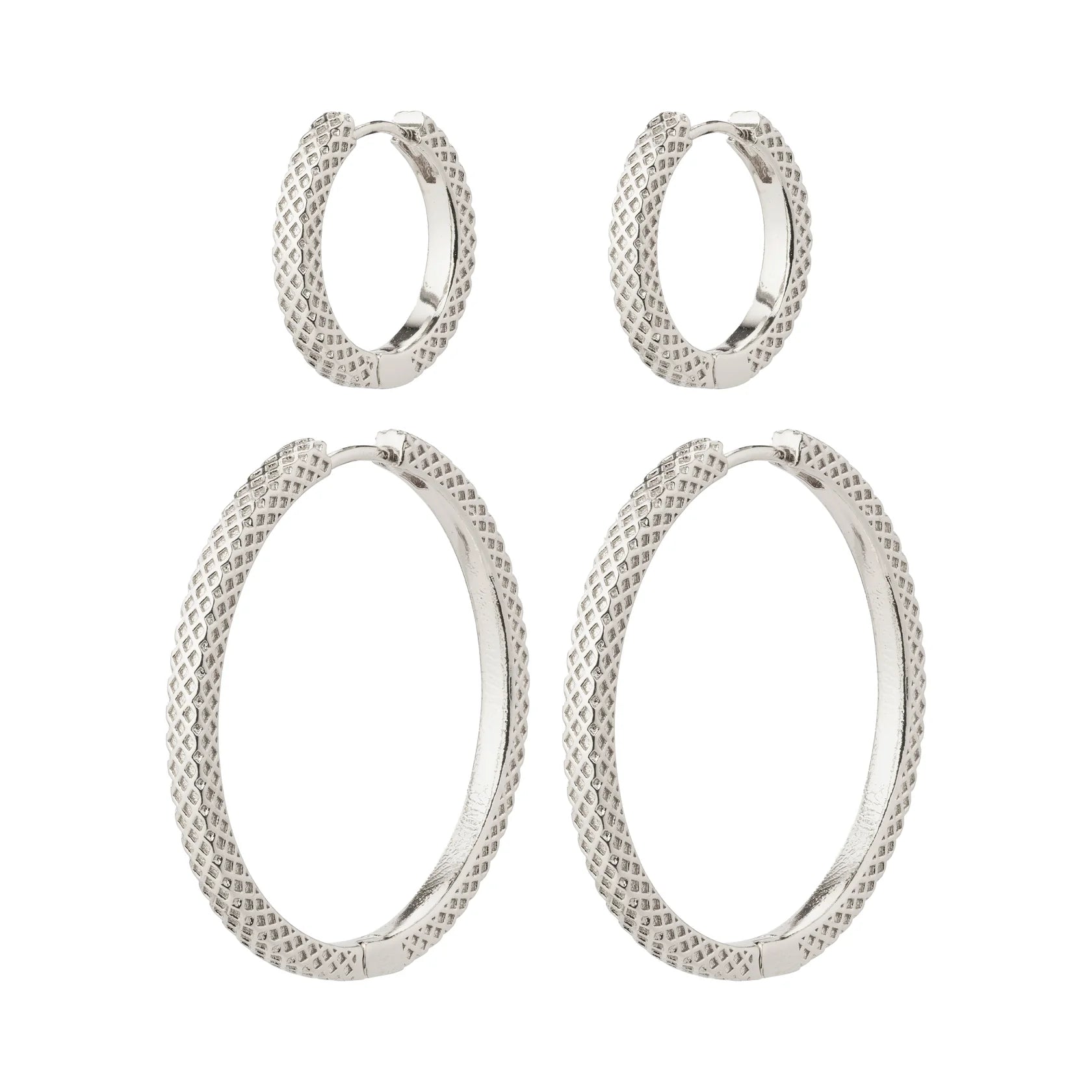 PULSE recycled earrings 2-in-1 set / SILVER PLATED