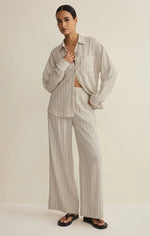 Load image into Gallery viewer, ALFIE STRIPED LINEN BUTTON UP
