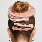 Load image into Gallery viewer, MIRCOFIBER QUICK-DRY TOWEL SCRUNCHIES 2PC / Terracotta Checker
