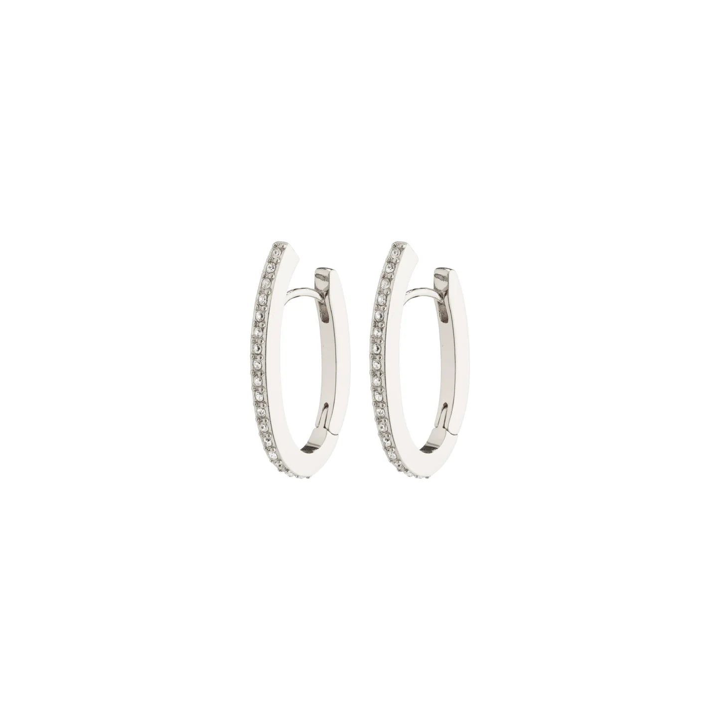 ANAYA RECYCLED CRYSTAL HOOPS / SILVER