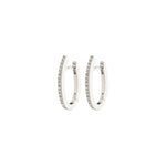 Load image into Gallery viewer, ANAYA RECYCLED CRYSTAL HOOPS / SILVER
