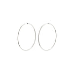 Load image into Gallery viewer, APRIL RECYCLED LARGE HOOP EARRINGS / 60MM / SILVER

