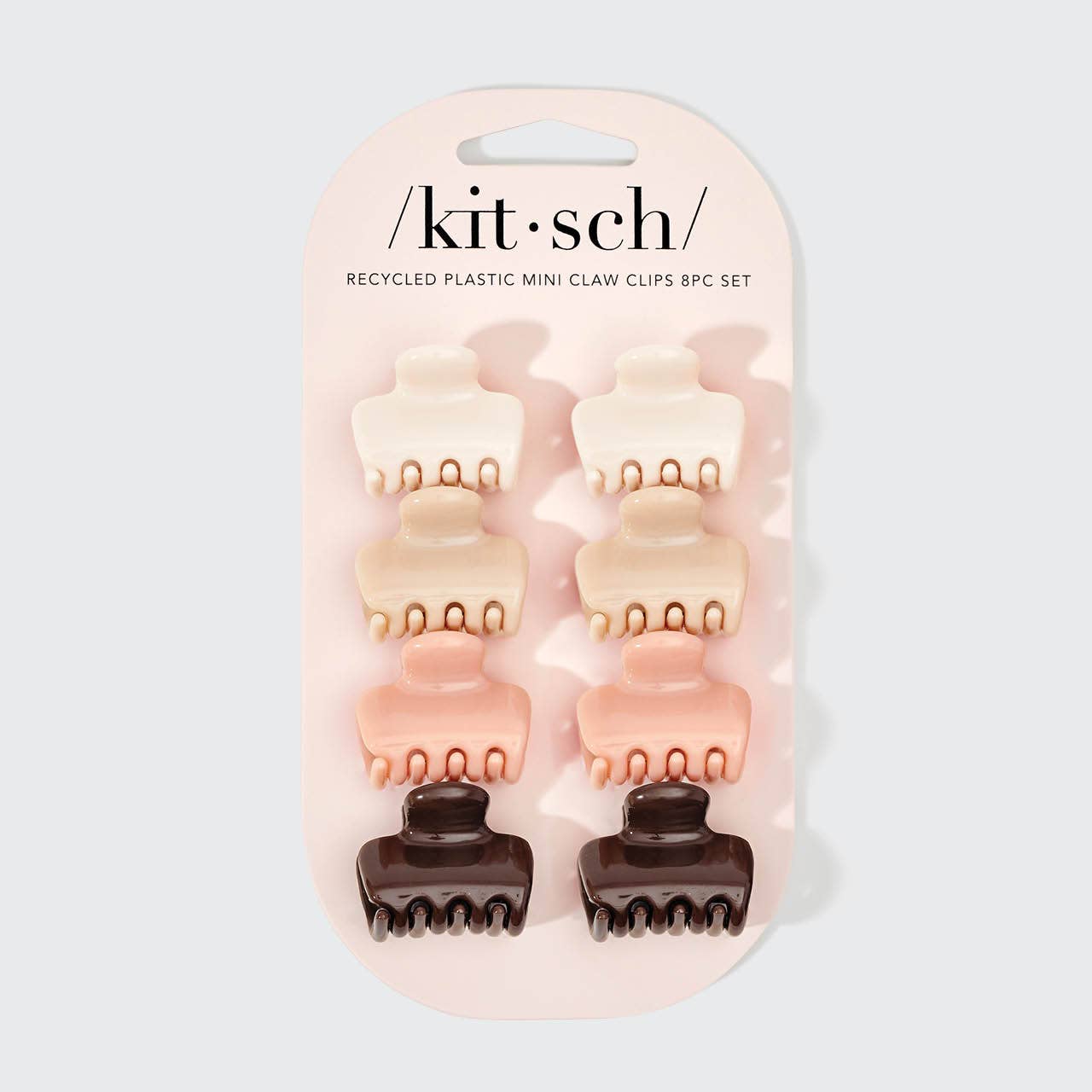 MINI PUFFY CLAW CLIPS RECYCLED PLASTIC 6 PCS SET  / Rosewood