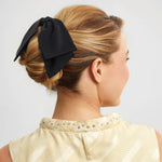 Load image into Gallery viewer, Recycled Fabric Bow Hair Clip 1pc- Black
