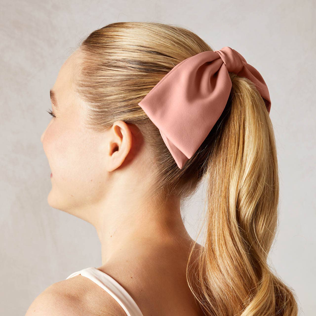 RECYCLED FABRIC BOW HAIR CLIP / ROSEWOOD