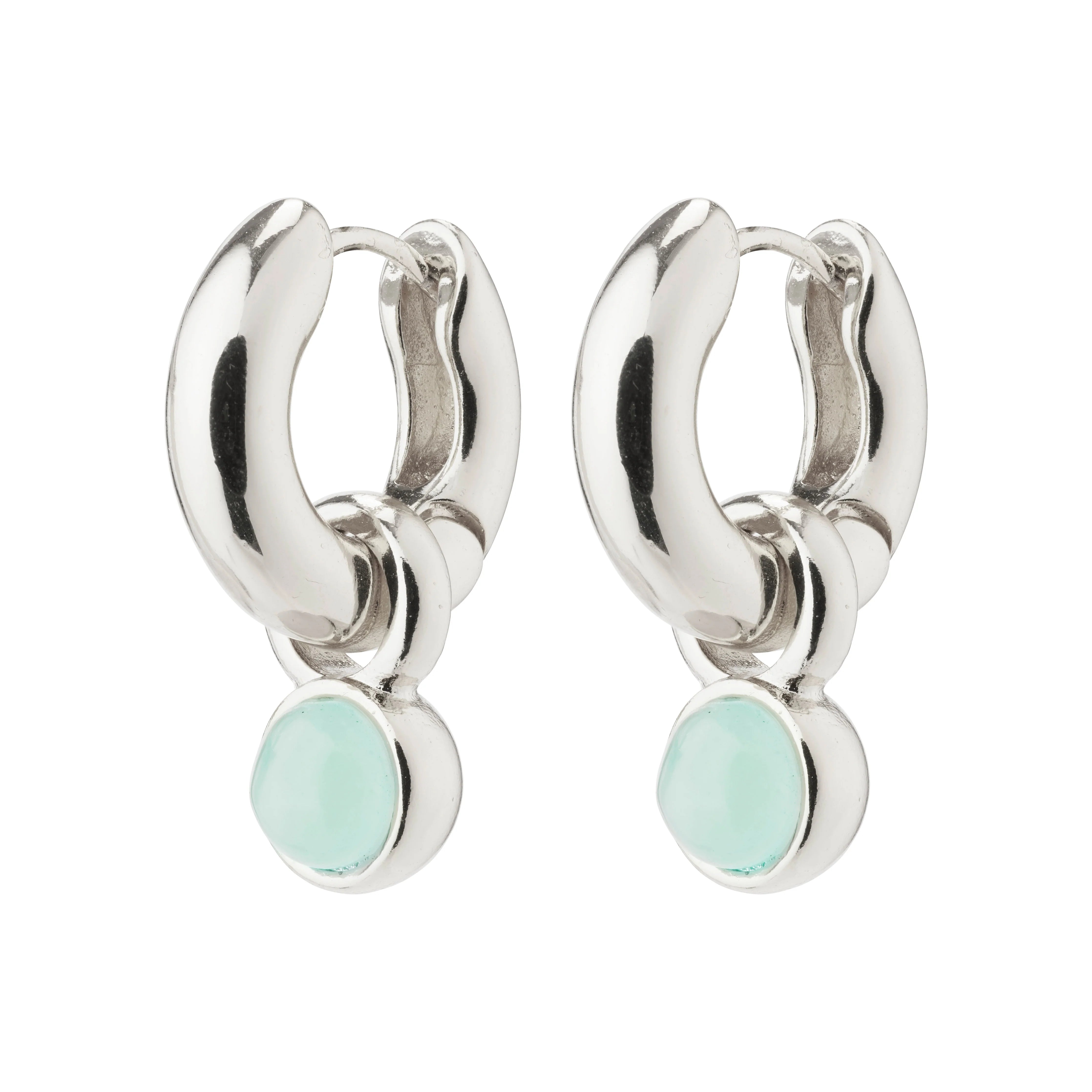 EVAH recycled blue hoop  earrings / SILVER-PLATED
