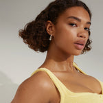 Load image into Gallery viewer, EVAH recycled blue hoop  earrings / SILVER-PLATED
