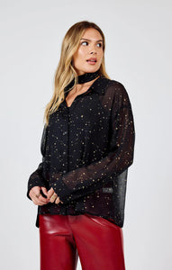 STARRY EYES BLOUSE W/ SELF NECK TIE