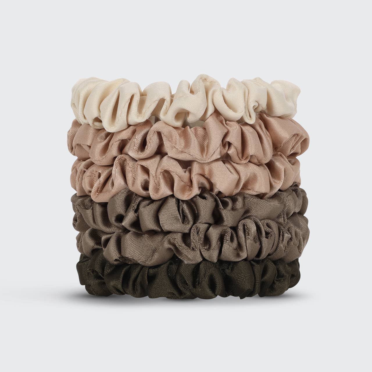 ULTRA PETITE SATIN SCRUNCHIES 6PC / EUCALYPTUS