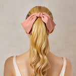 Load image into Gallery viewer, RECYCLED FABRIC BOW HAIR CLIP / ROSEWOOD
