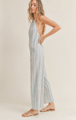 Load image into Gallery viewer, NEWPORT BEACH HALTER JUMPSUIT / SKY MULTI *L*
