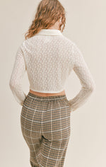 Load image into Gallery viewer, BRIDGETTE LACE CROP SHIRT / IVORY
