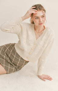 MORNING LIGHT EMBROIDERED CARDIGAN / IVORY