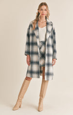 Load image into Gallery viewer, ELLORY OPEN FRONT COAT / IVORY BLUE

