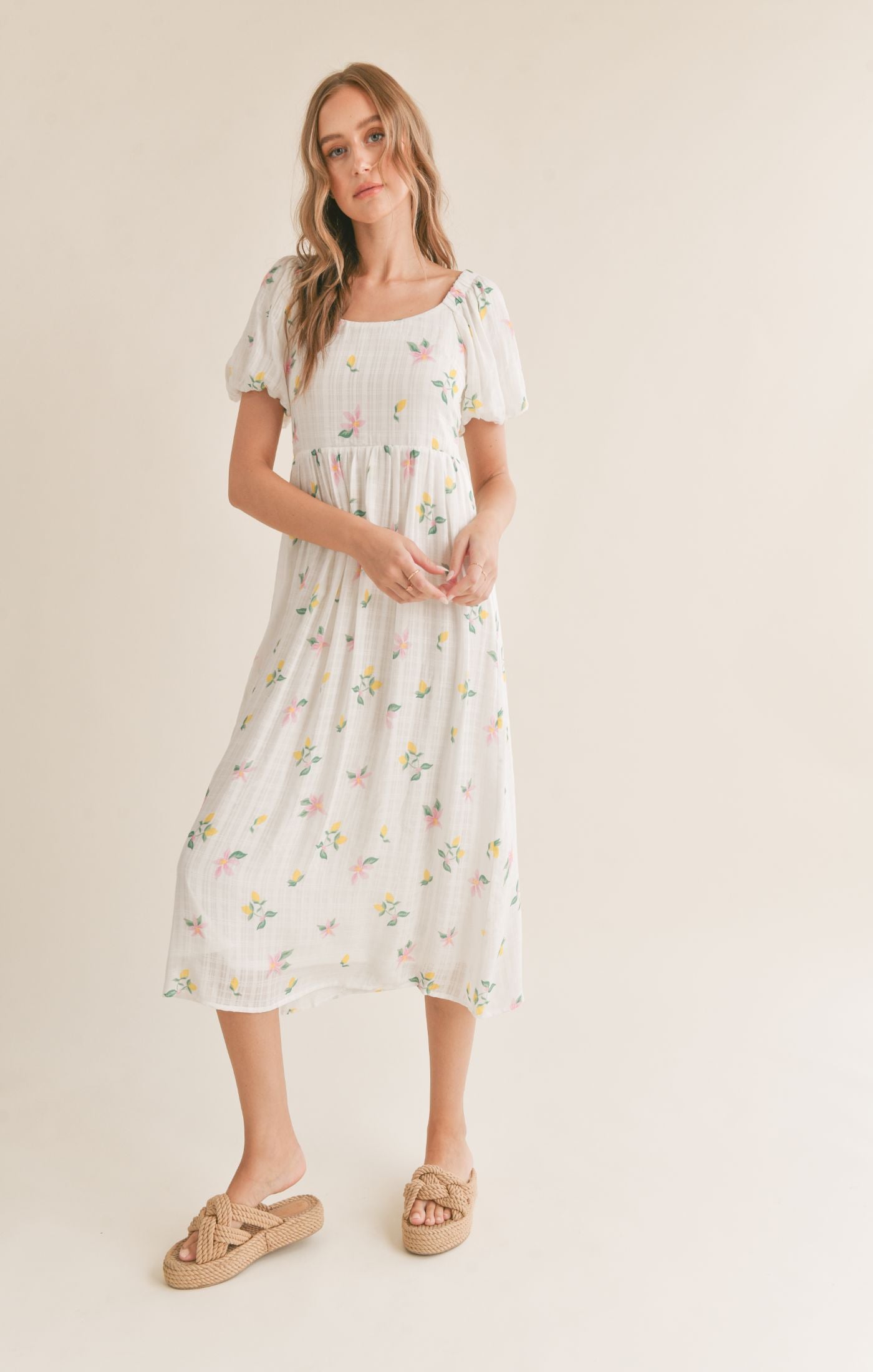 SPRING CLEANING SQUARE NECK MIDI DRESS