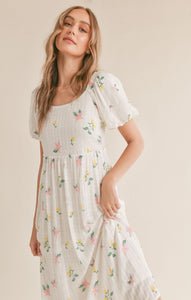 SPRING CLEANING SQUARE NECK MIDI DRESS