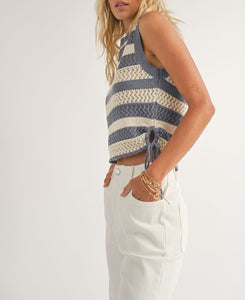 CASSIE SIDE RUCH SWEATER TANK