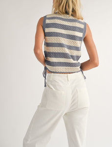 CASSIE SIDE RUCH SWEATER TANK