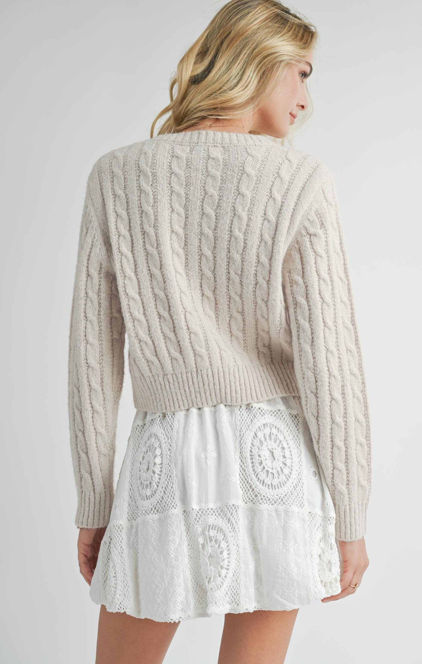 LULU EMBROIDERED DAISY SWEATER