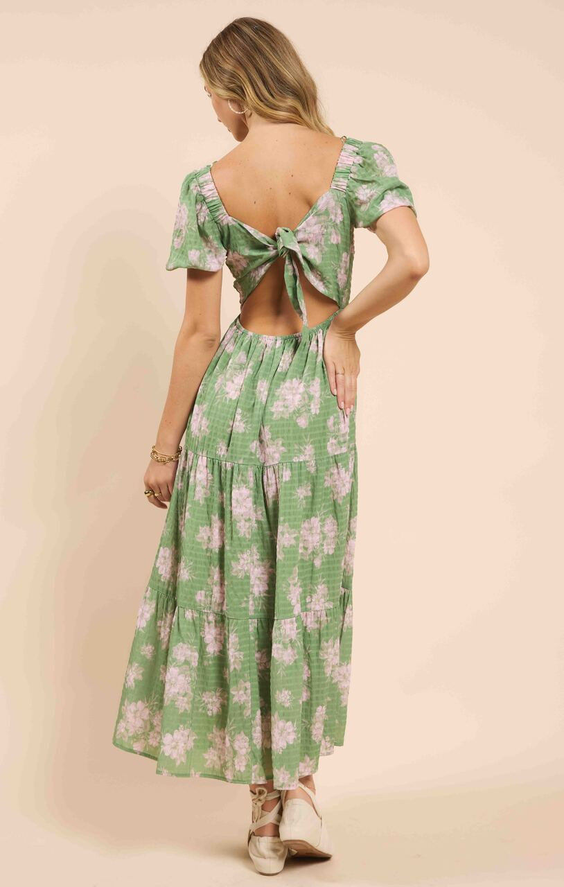 RAINY DAYS TIERED MAXI DRESS / TIE BACK