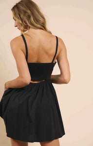 SHADES ON FRONT CUTOUT MINI DRESS / BLACK