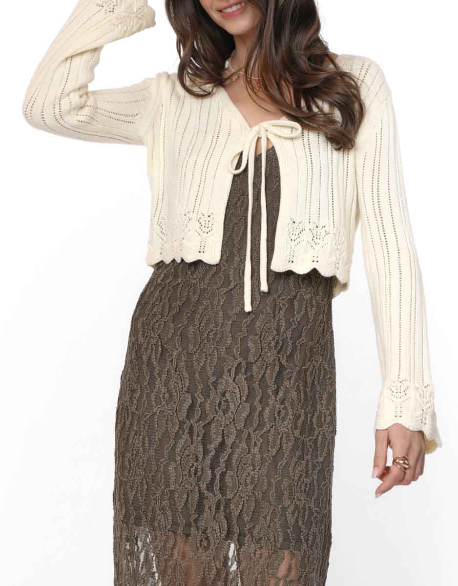 CHAMOMILE TIE FRONT CARDIGAN