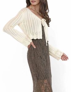 CHAMOMILE TIE FRONT CARDIGAN