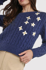 Load image into Gallery viewer, LULU EMBROIDERED DAISY SWEATER
